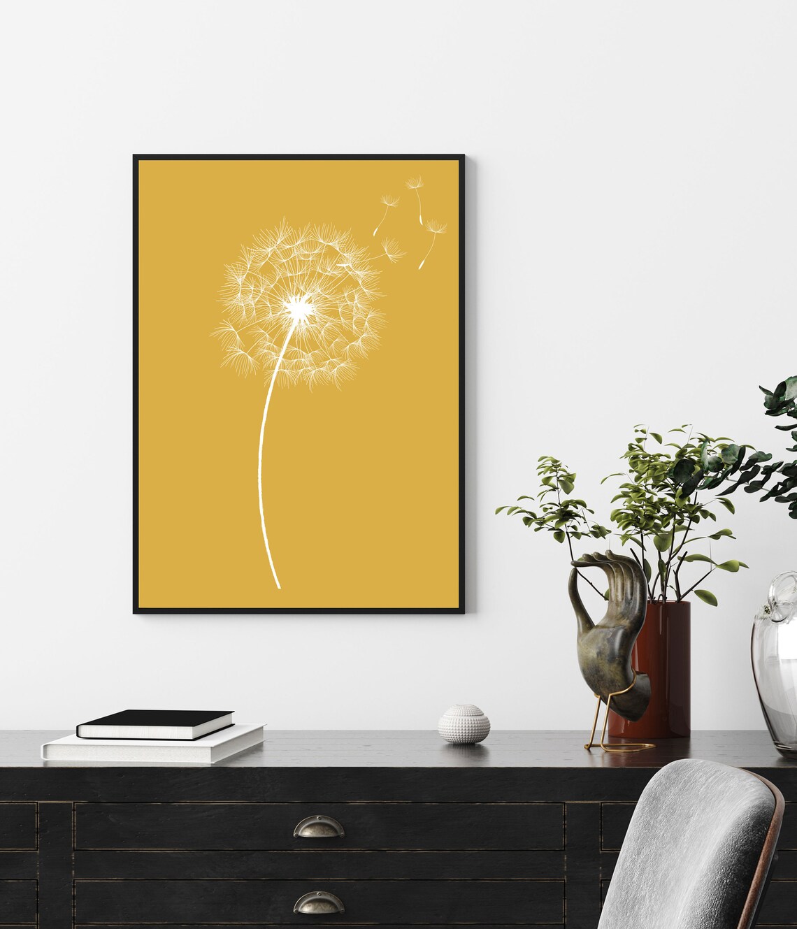 Dandelion Minimalist Art Print, Abstract Modern Decor - Image 4
