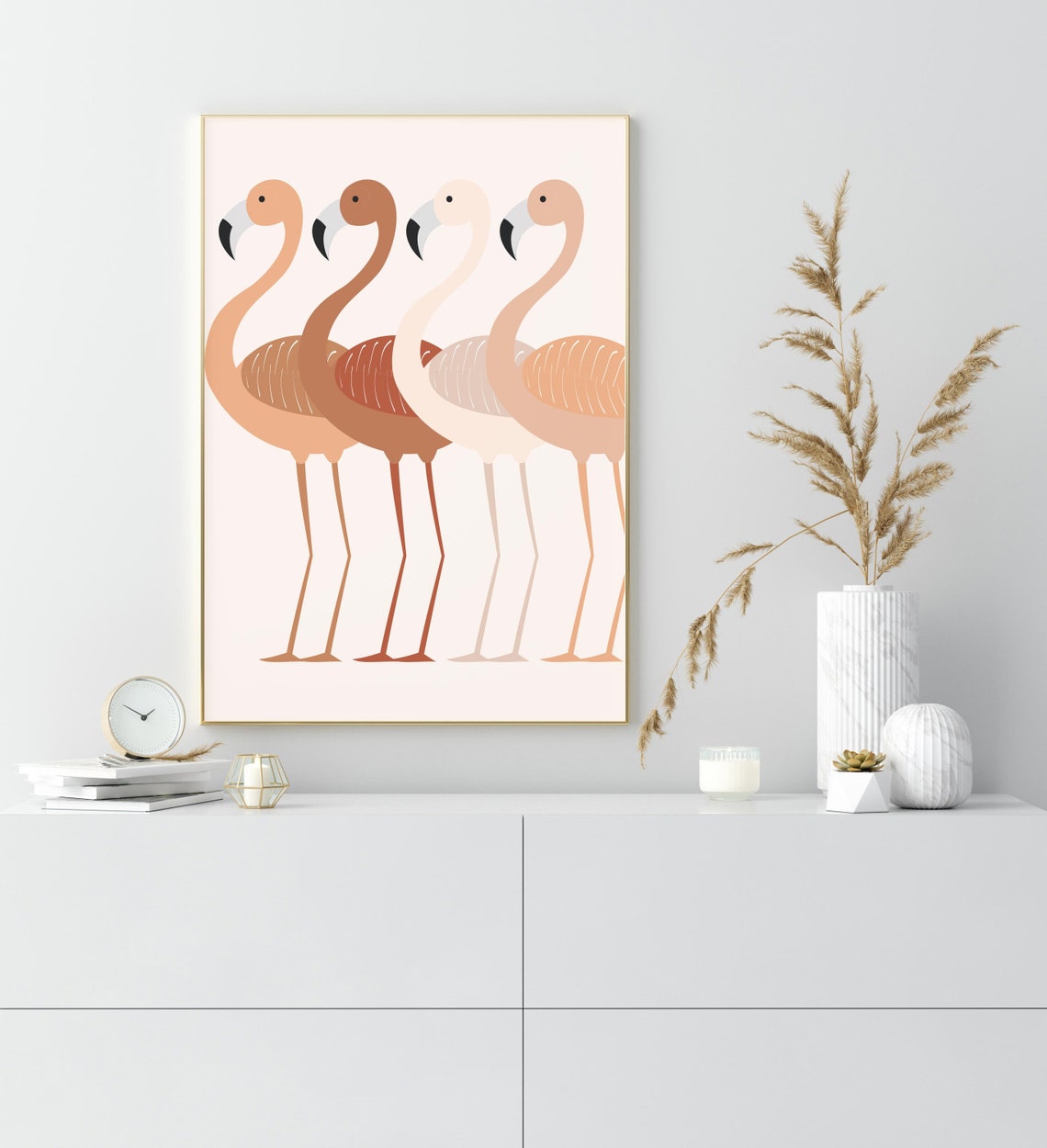Flamingo Neutral Art Print, Animal Wall Decor - Image 3