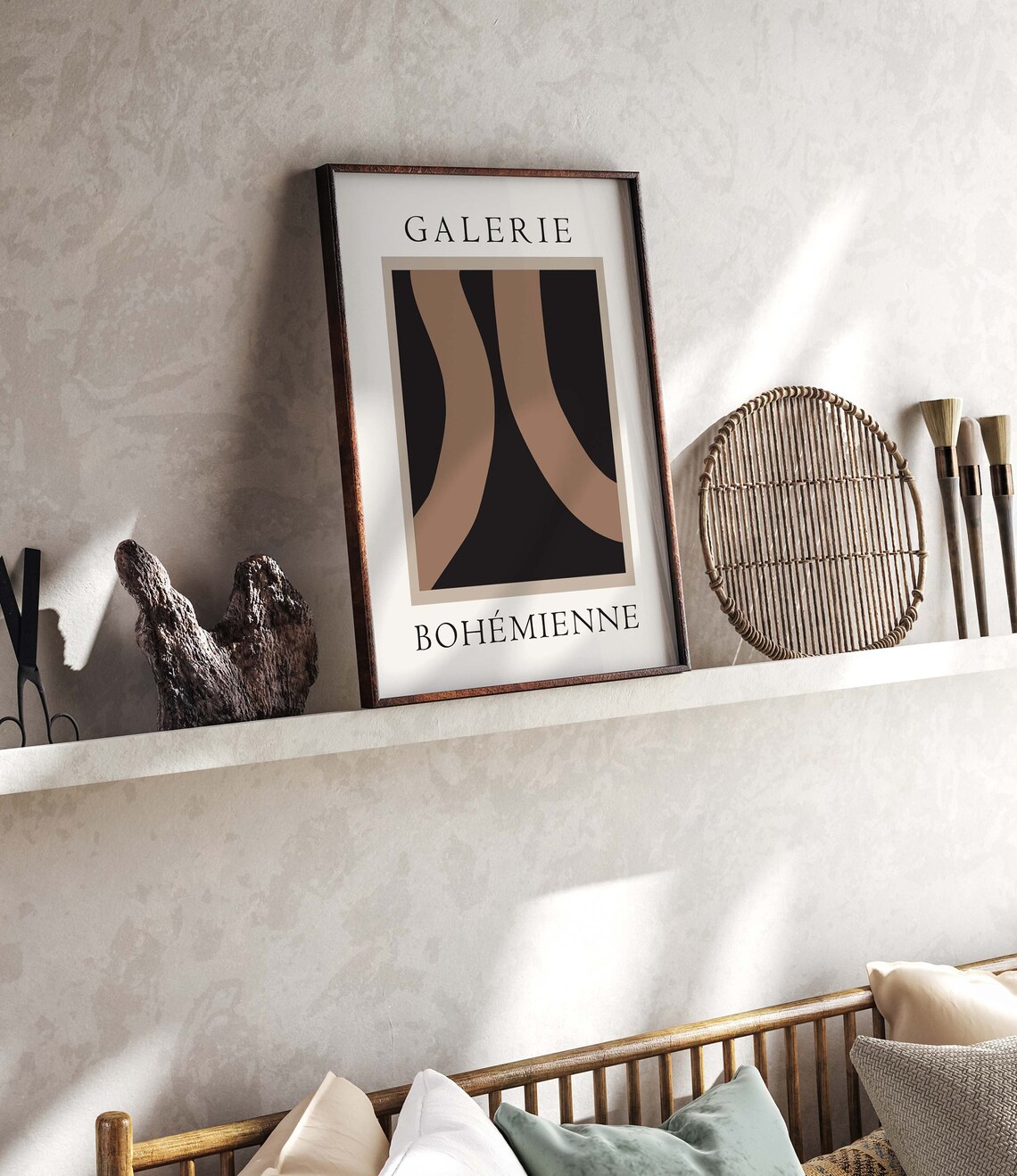 Galerie Bohemienne Wavy Arch Lines Abstract Black Art Poster - Image 3