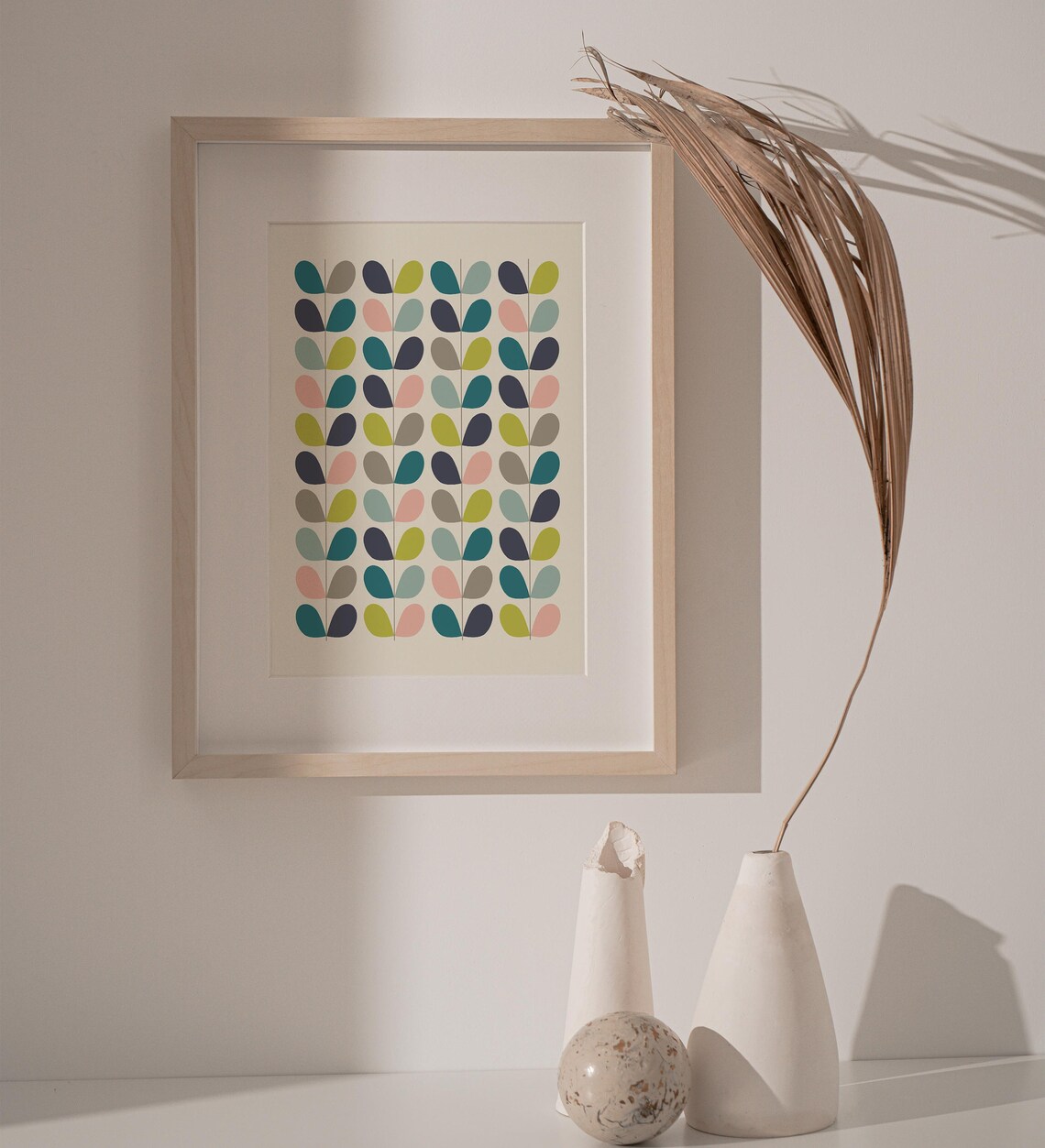 Mid Century Leaves Poster Print, Minimalist Art - Image 2
