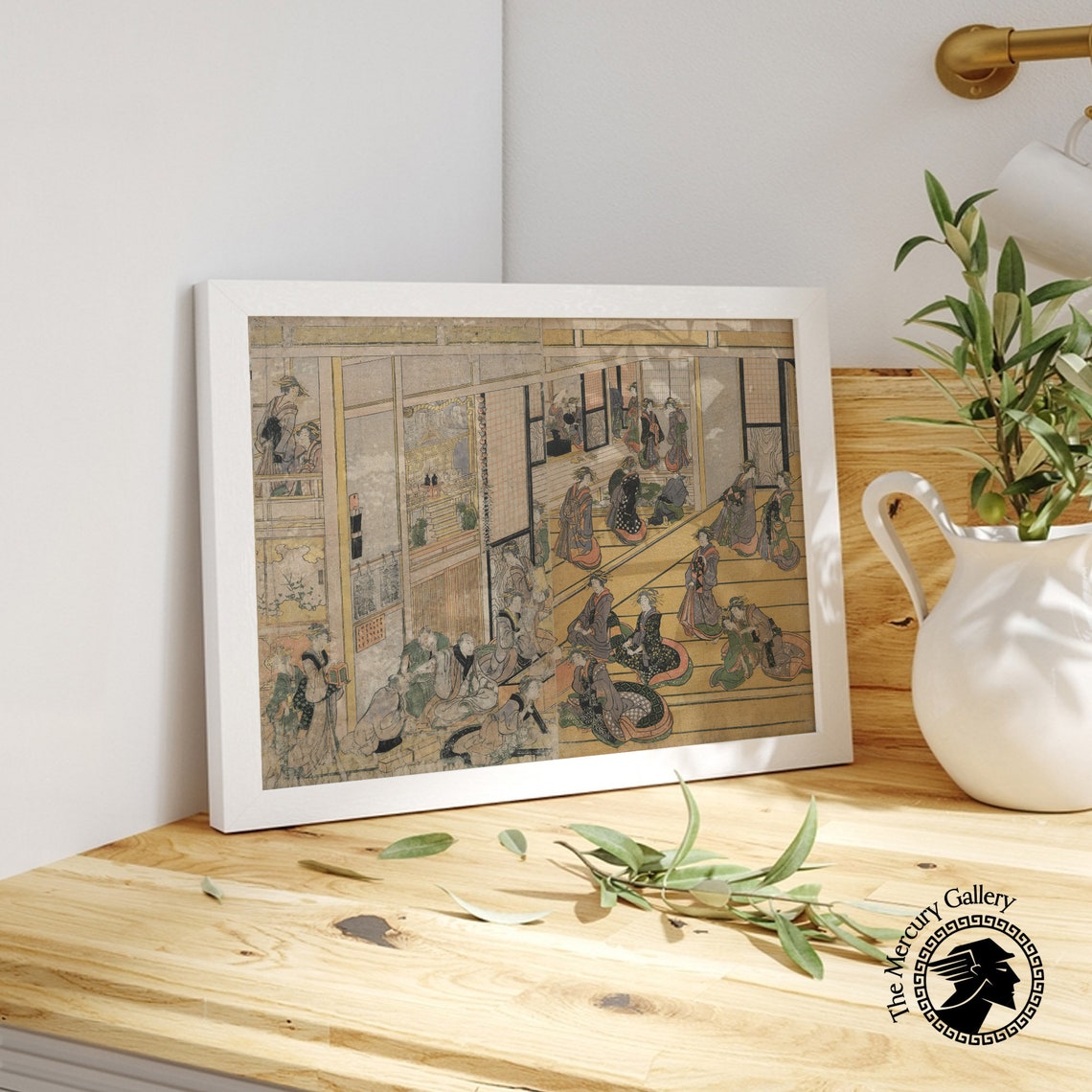 Hokusai Art Print New Years Day At The Ogiya Seiro Japan Wall Art Hokusai Wall Art Japanese Art Print Japanese Decor - Image 6