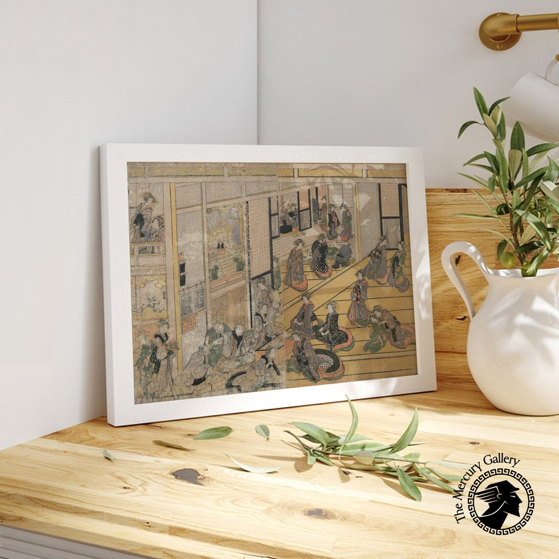 Hokusai New Year's Day at the Ogiya Yoshiwara Courtesans Ukiyo E Art Poster - Image 6