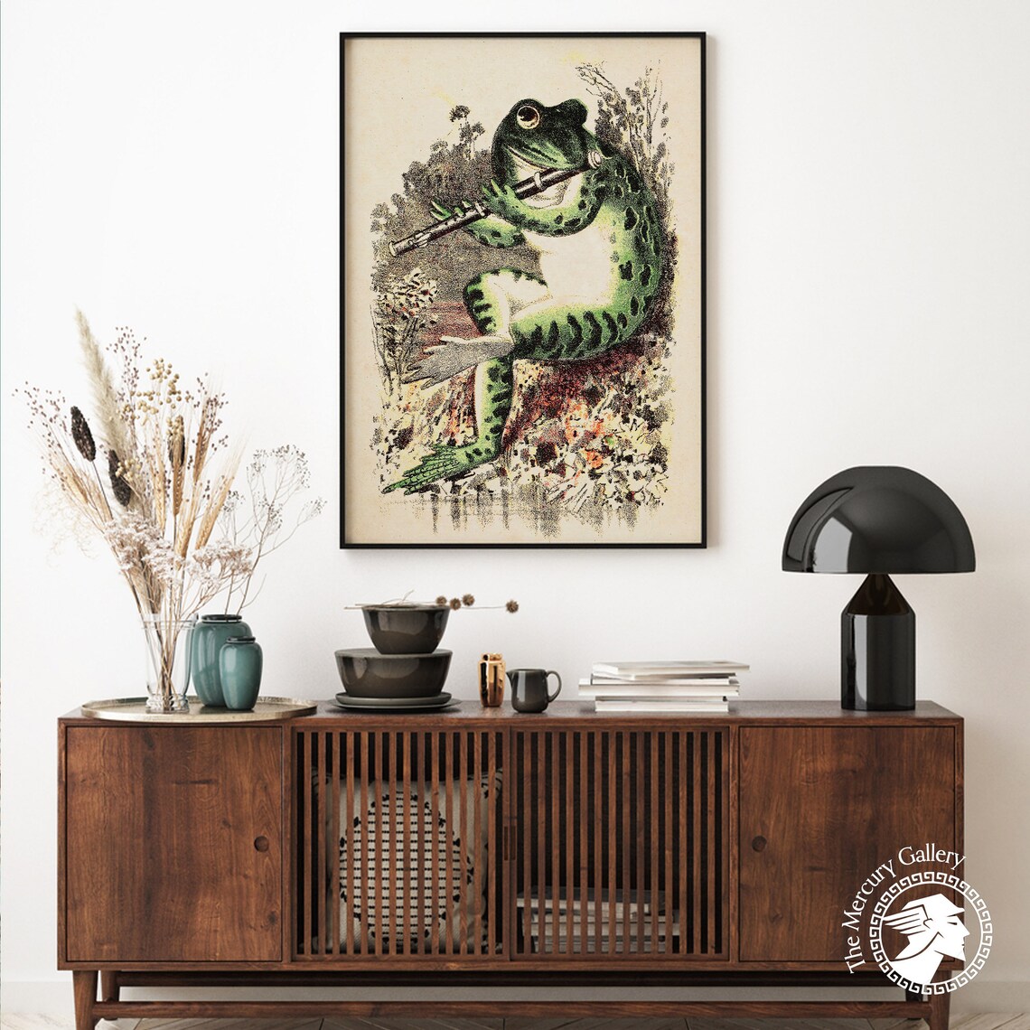 Frog Playing Banjo In Moonlight Vintage Art Print - Image 5