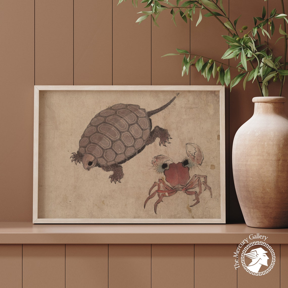 Hokusai Turtle and Crab Manga Vintage Japanese Animal Study Art Poster - Image 2