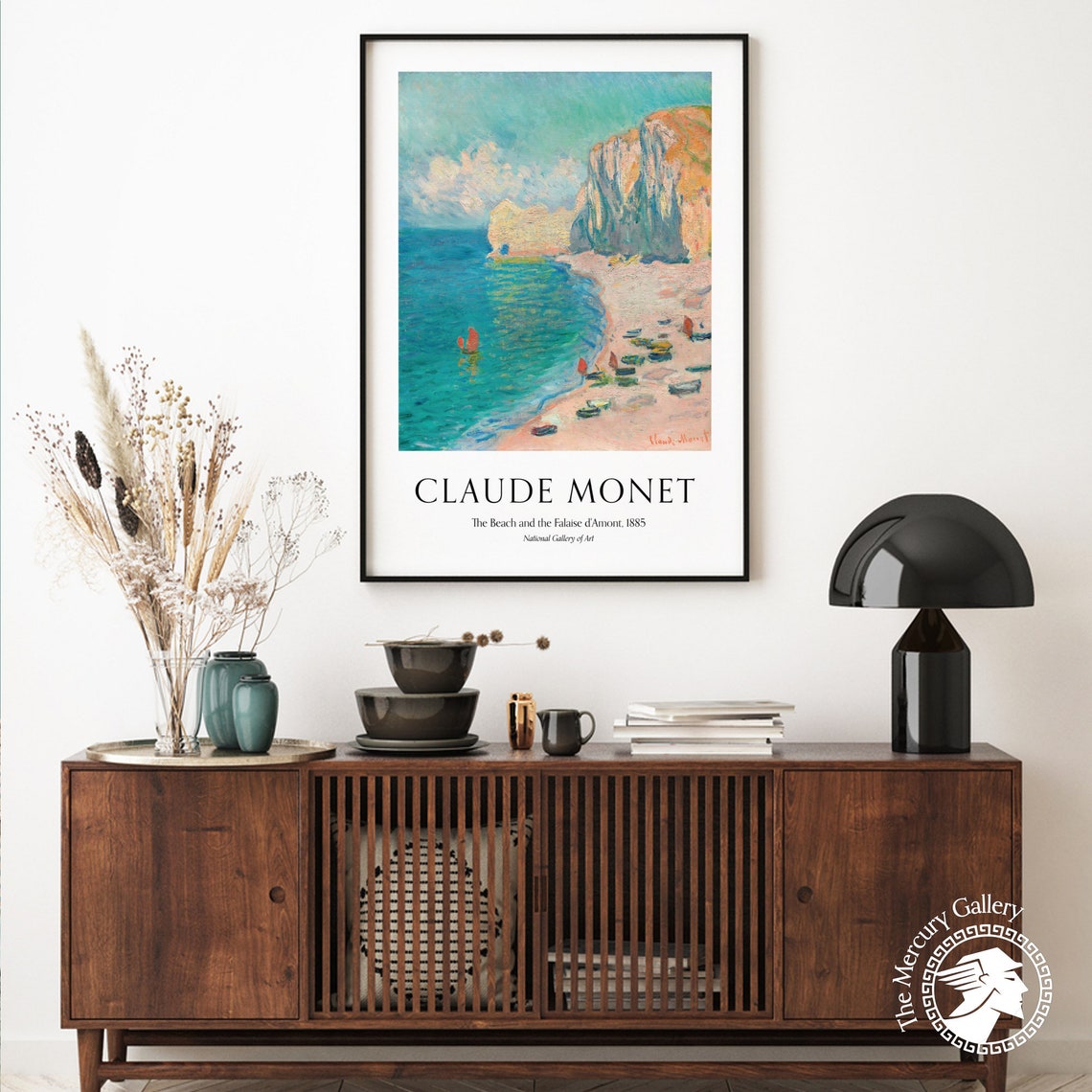 Claude Monet The Beach And The Falaise Damont Cliffs Normandy Poster - Image 4