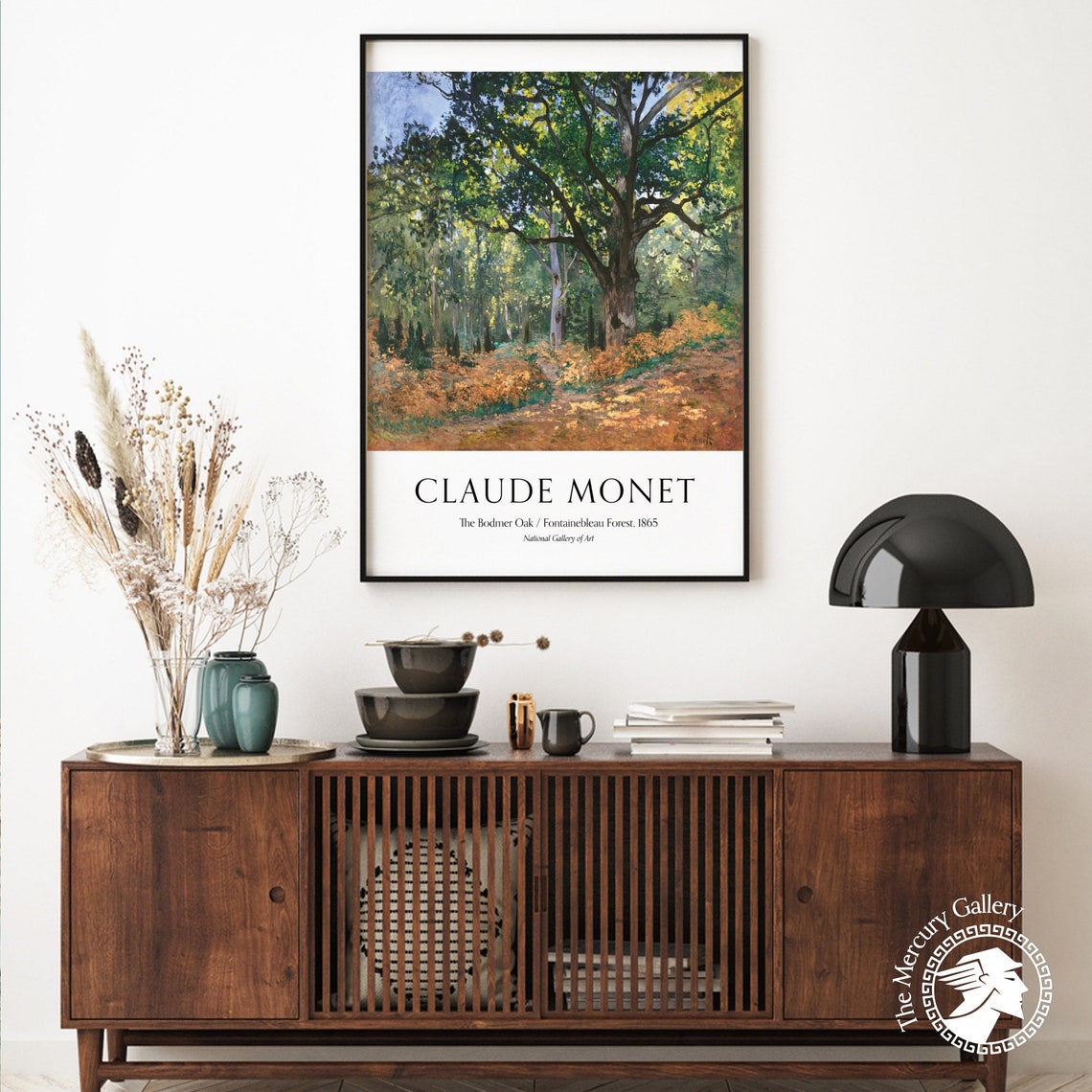 Claude Monet The Bodmer Oak Fontainebleau Forest Autumn Art Poster - Image 3