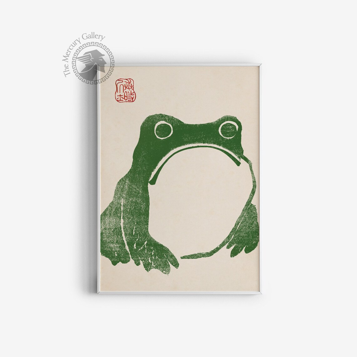 Japanese Vintage Green Frog Art Print, Matsumoto Hoji - Image 3