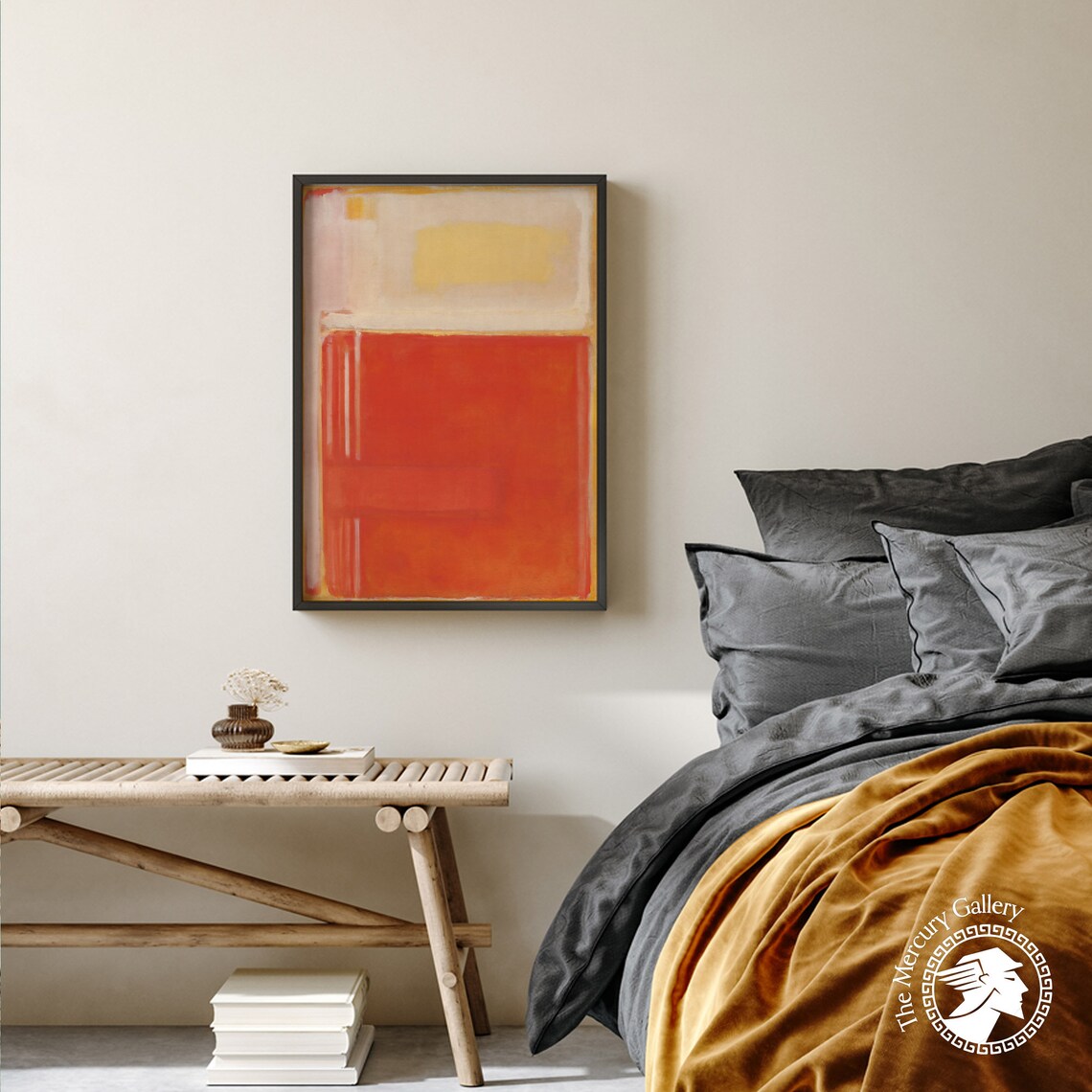 Mark Rothko Soft Orange Block On Beige Minimalist Abstract Art Poster - Image 5