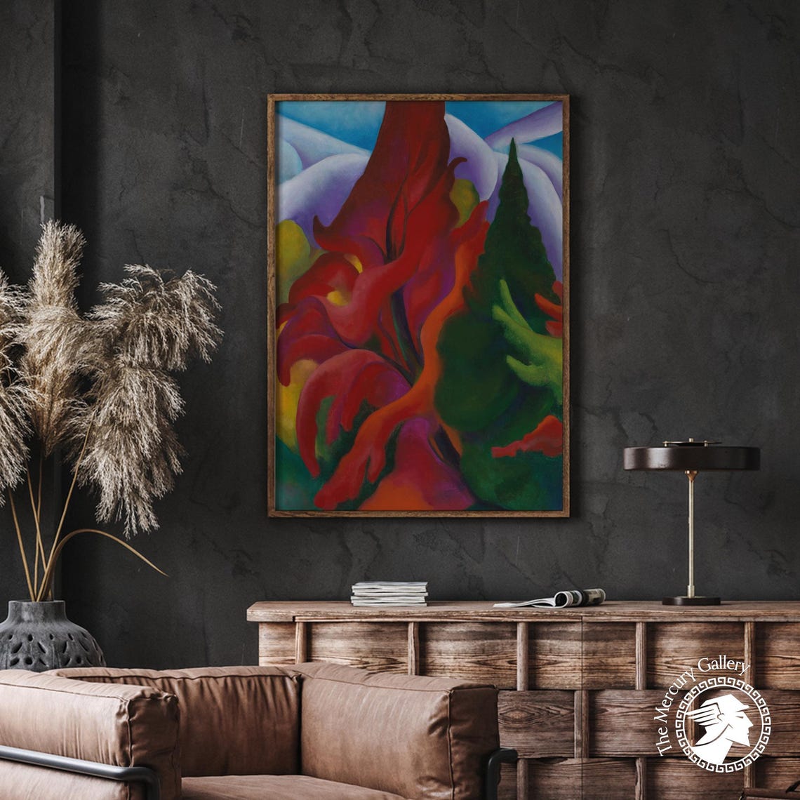 Georgia O'Keeffe Autumn Red Maple Tree Abstract Landscape Art Print - Image 3