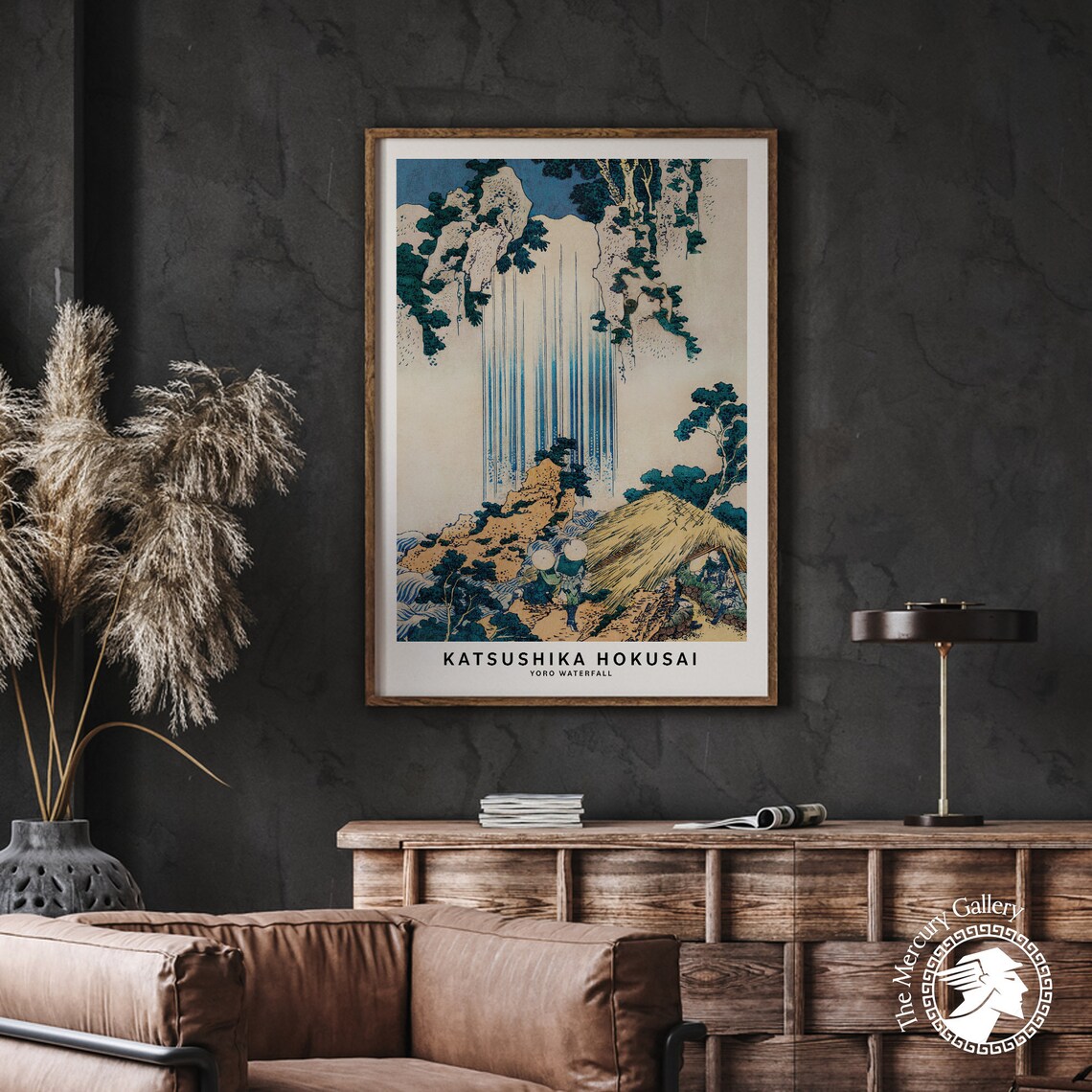 Hokusai Yoro Waterfall Blue Cascade Mountain Japanese Woodblock Art Poster - Image 2
