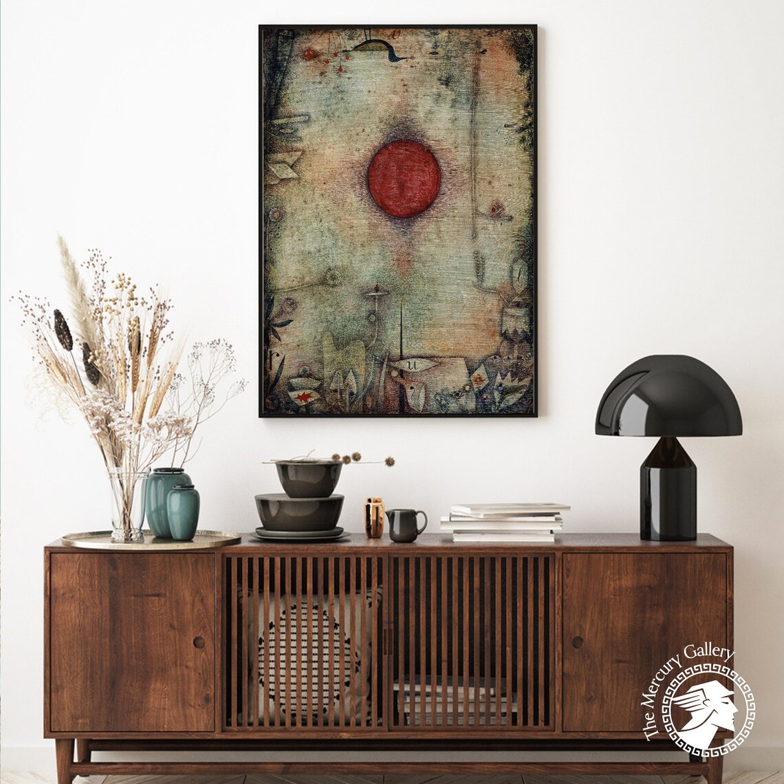 Paul Klee Ad Marginem 1929 Red Orb Surreal Abstract Fine Art Print - Image 2
