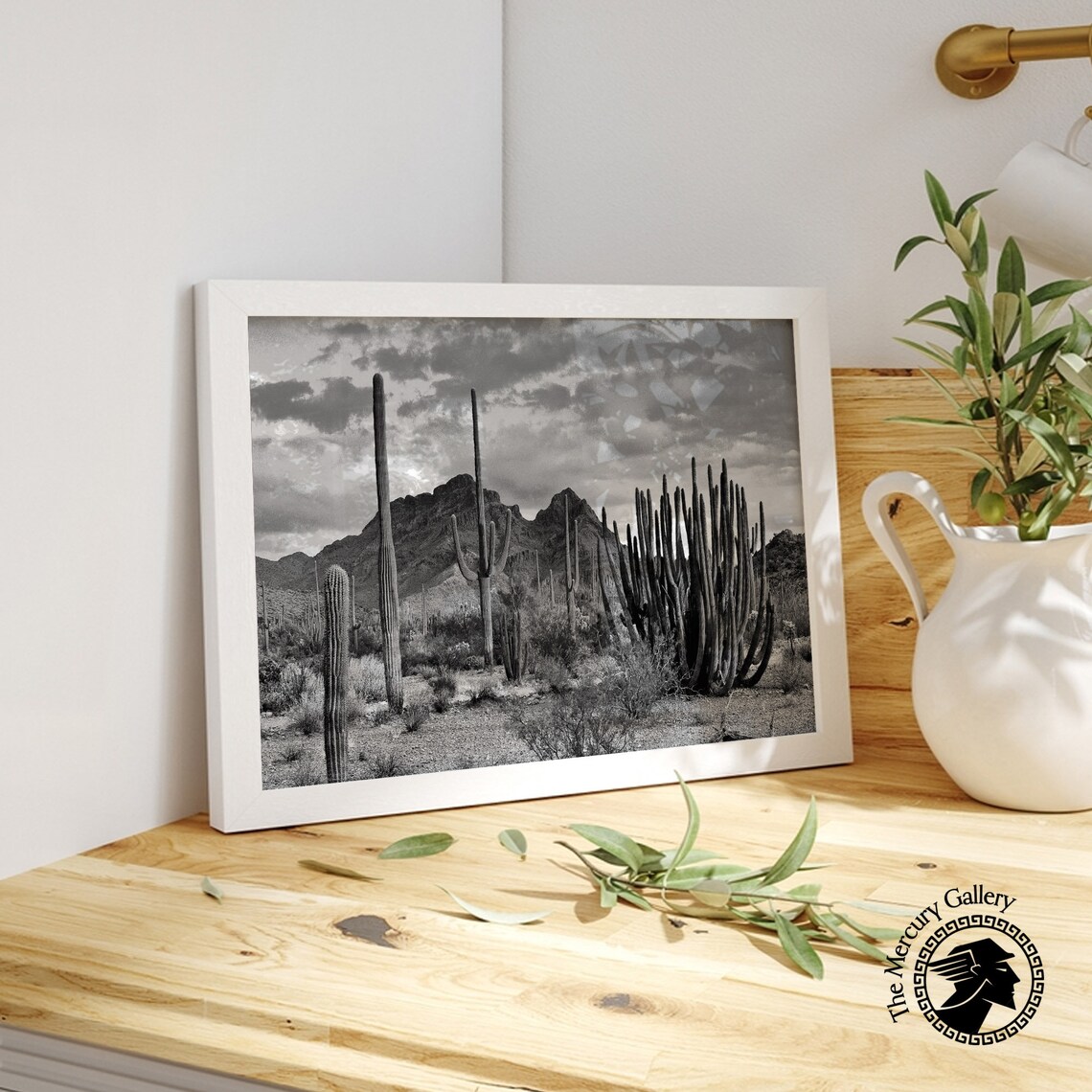 Vintage Desert Landscape, Southwestern Cactus Art Print - Image 4