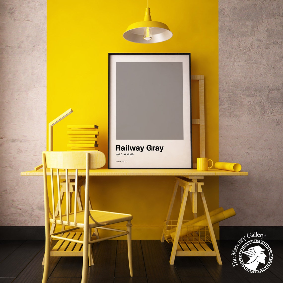 Railway Gray Color Palette Swatch Minimalist Warm Gray Wall Art Poster - Image 5