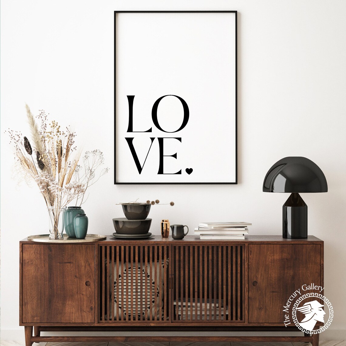 Love Typography Black White Minimalist Serif Quote Bedroom Wall Art Poster - Image 6