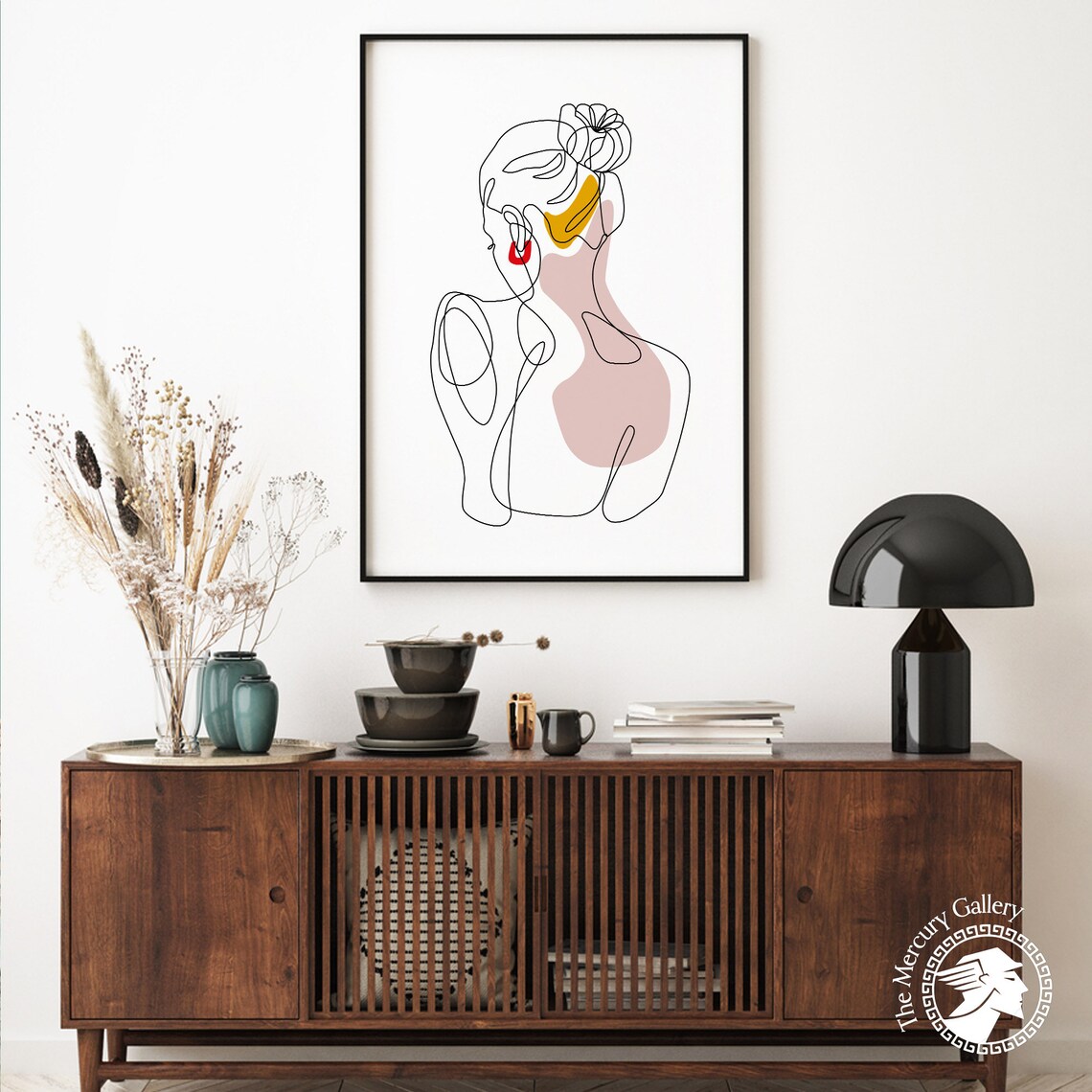 Woman Line Art Back View Hair Bun Abstract Feminine Minimalist Art Print - Image 6