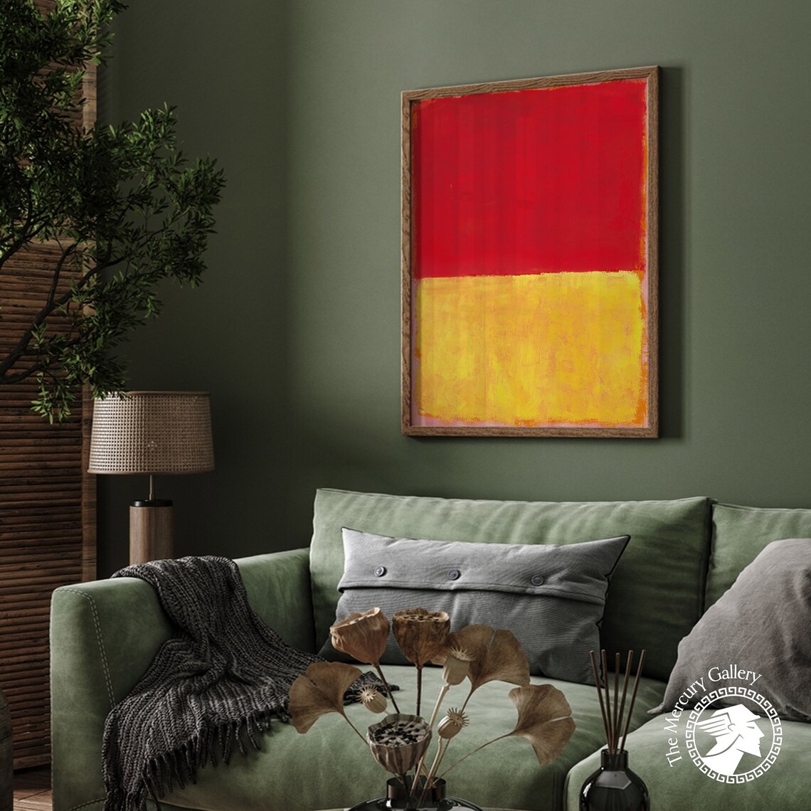 Mark Rothko Bold Red Over Yellow Vibrant Abstract Color Field Poster - Image 3