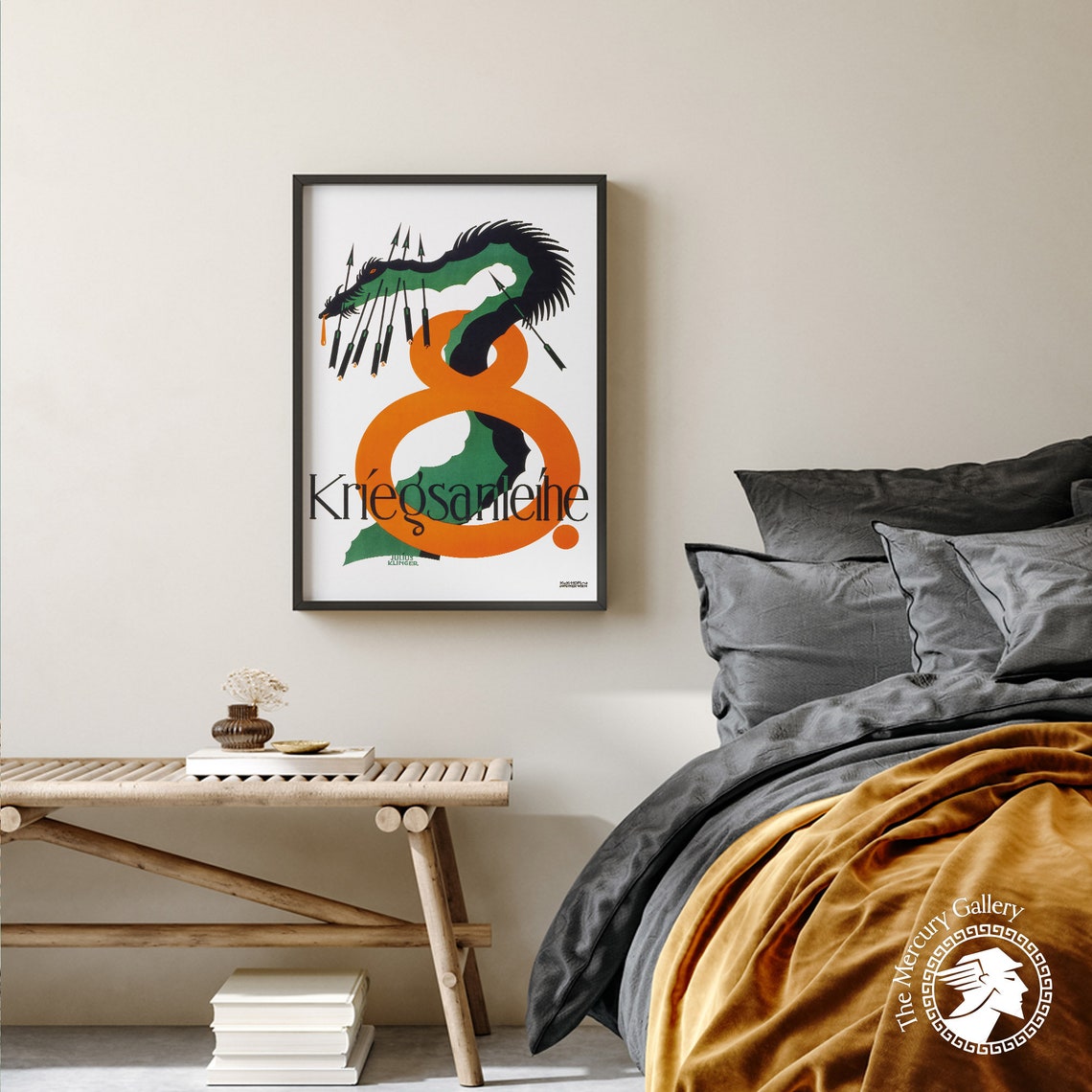 Julius Klinger 8th War Loan Dragon Arrow Vintage Austrian Poster Print - Image 2