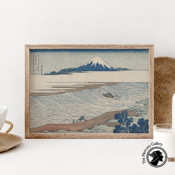Hokusai Print Japan Wall Art The Jewel River In Musashi Province Ukiyo E Art Japanese Posters Woodblock Print Japanese Decor
