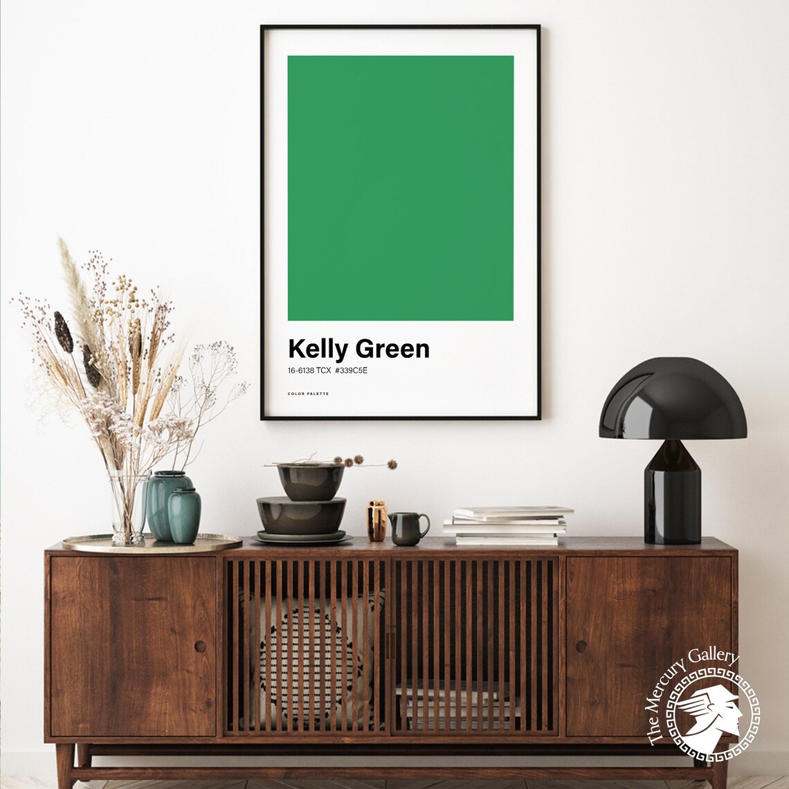 Kelly Green Color Palette Swatch Minimalist Bold Green Wall Art Poster - Image 6