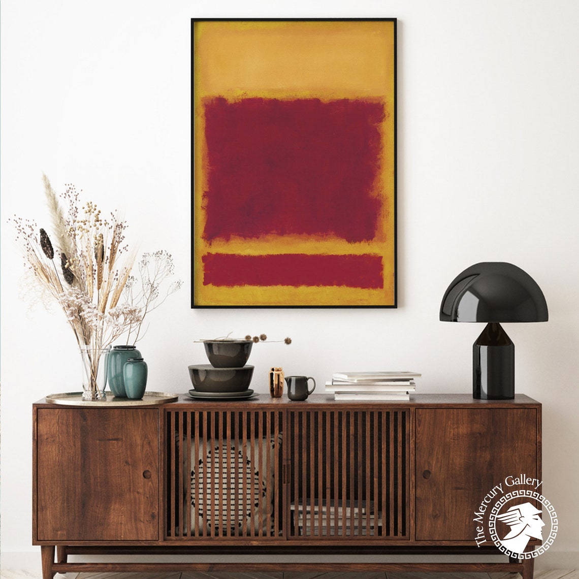 Mark Rothko Red And Orange Blocks On Gold Abstract Color Field Poster - Image 2
