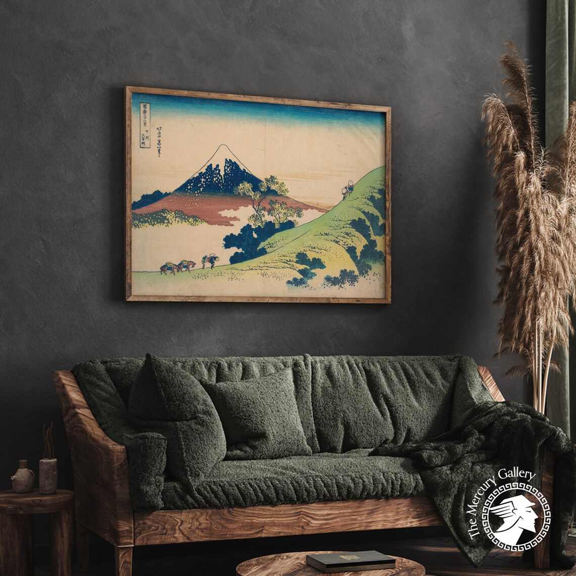 Hokusai Mount Fuji Inume Pass Travelers Mountain Path Woodblock Poster - Image 5
