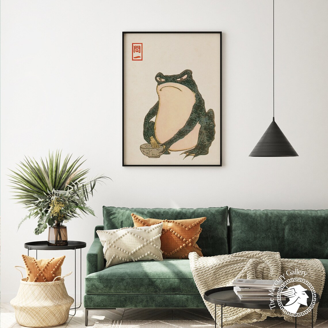 Vintage Green Frog Funny Animal Wall Art Print - Image 4