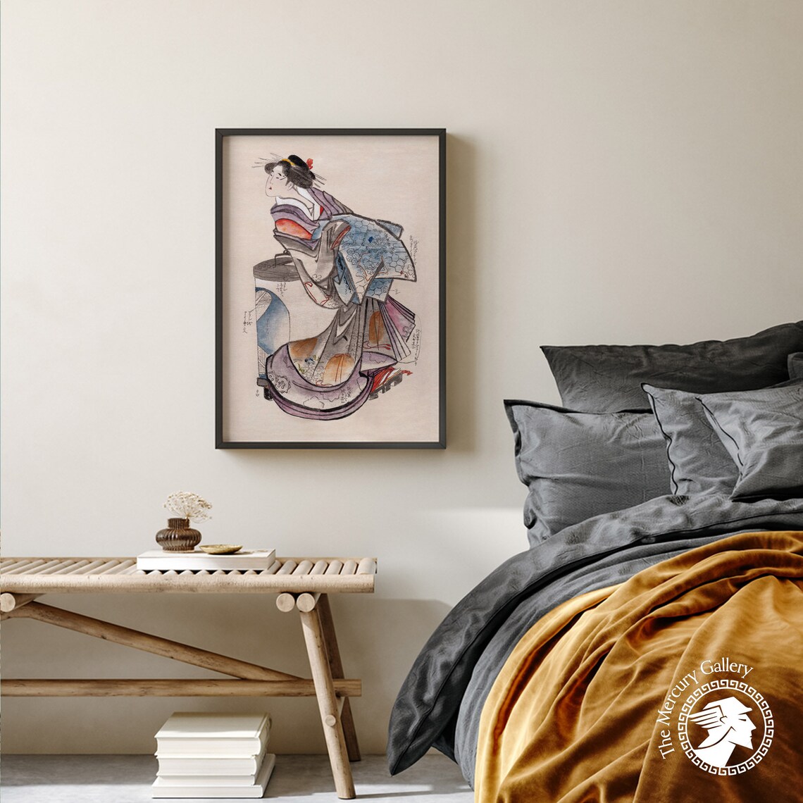 Hokusai Kimono Woman Water Bucket Sketch Vintage Japanese Art Poster - Image 5