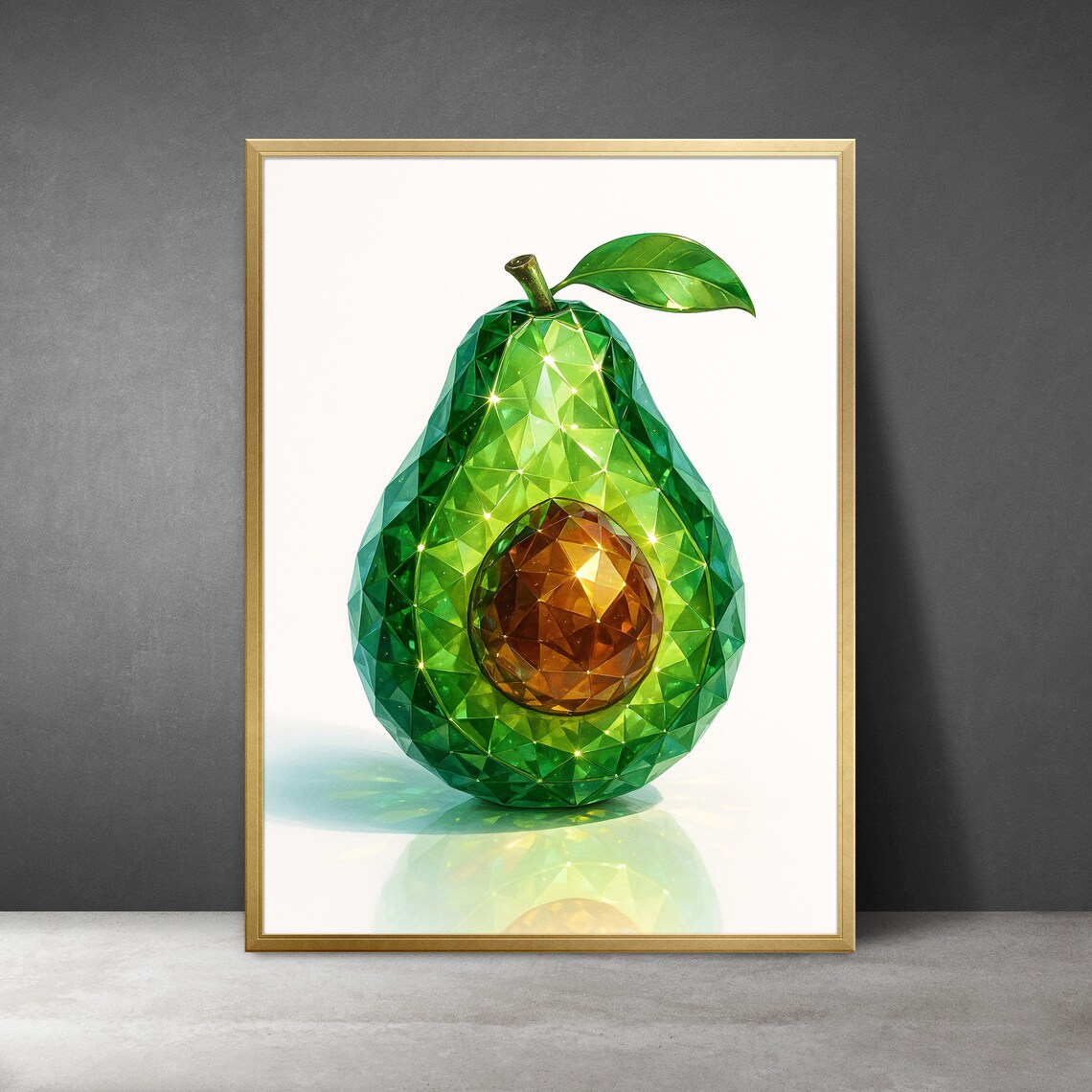 Crystal Avocado Pop Art Print, Kitchen Decor