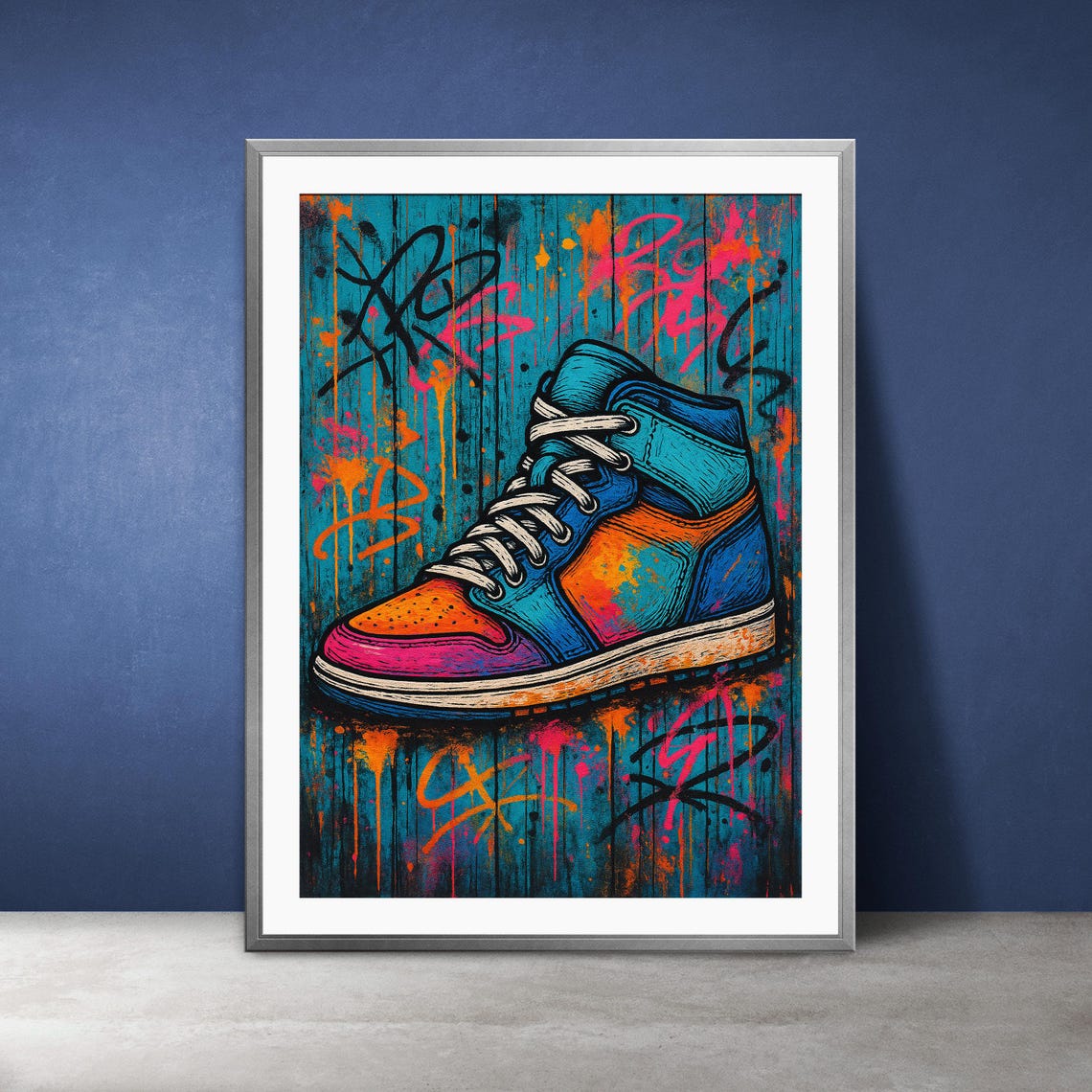 High Top Sneaker Graffiti Street Art Urban Sneakerhead Poster