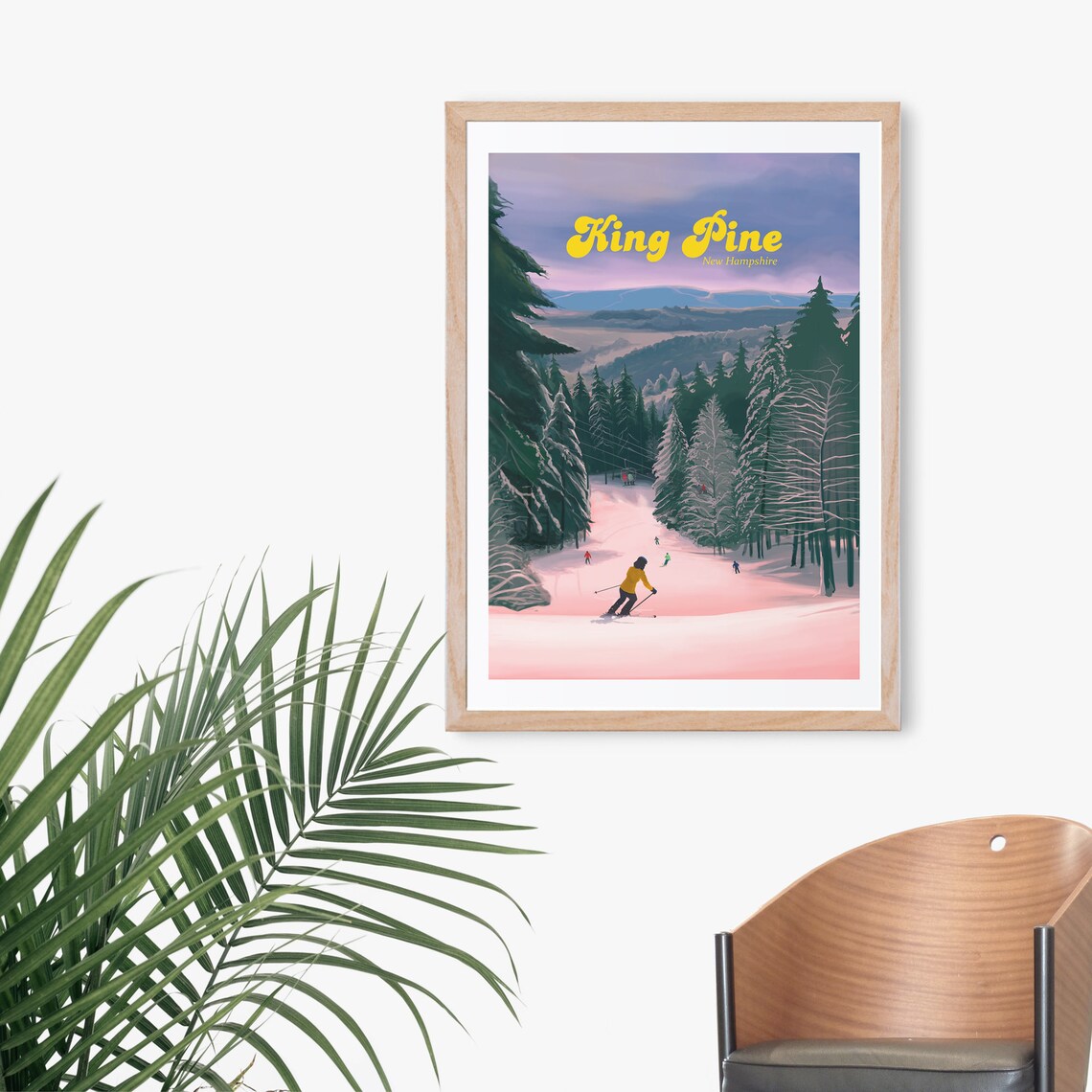 King Pine Ski Resort Vintage Travel Poster - Image 3