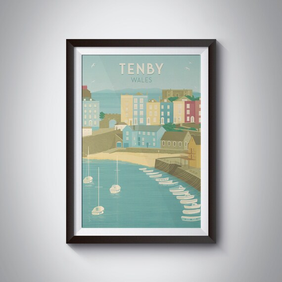 Tenby Vintage Travel Poster, South Wales Seaside