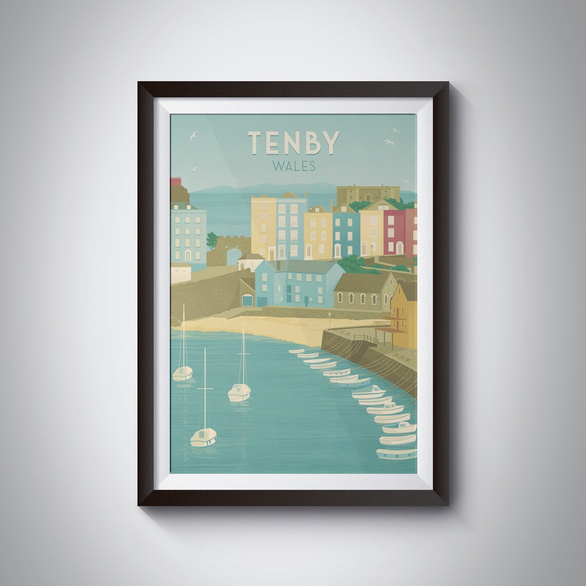 Tenby Vintage Travel Poster, South Wales Seaside