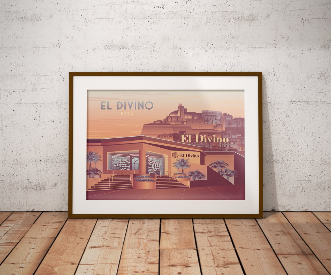 El Divino Ibiza Poster Ibiza Travel Poster Nightclub Print Superclub Spain Clubbing Raving Pacha Space Defected Release Yourself - Image 4