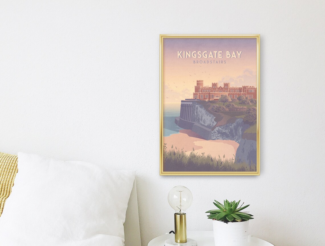 Kingsgate Bay Vintage Travel Poster, Kent Seaside - Image 3