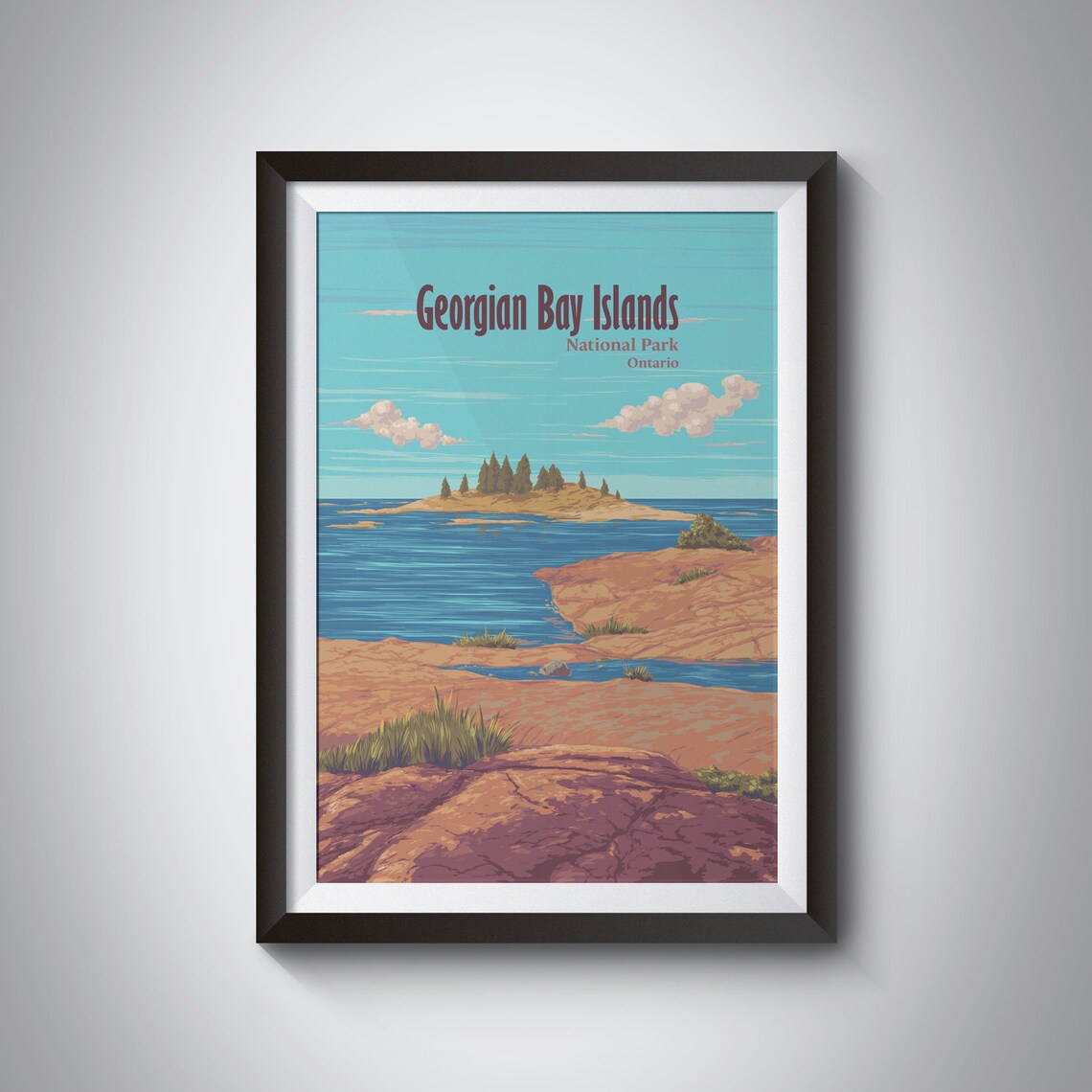 Georgian Bay Islands National Park Vintage Travel Poster