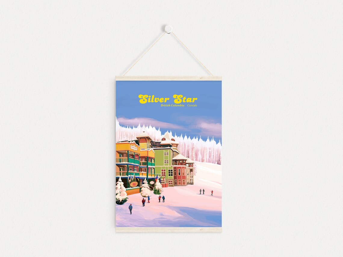 Silver Star Ski Resort, Vintage Ski Travel Poster - Image 4