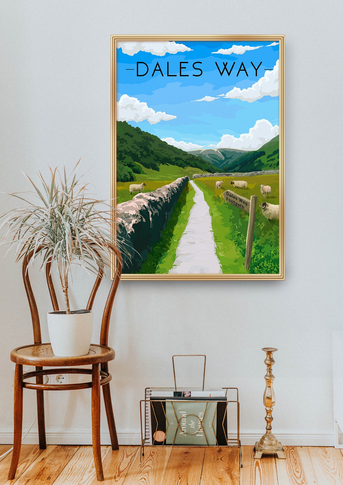 Dales Way Yorkshire Dales Footpath Sheep Walking Trail Travel Poster - Image 2