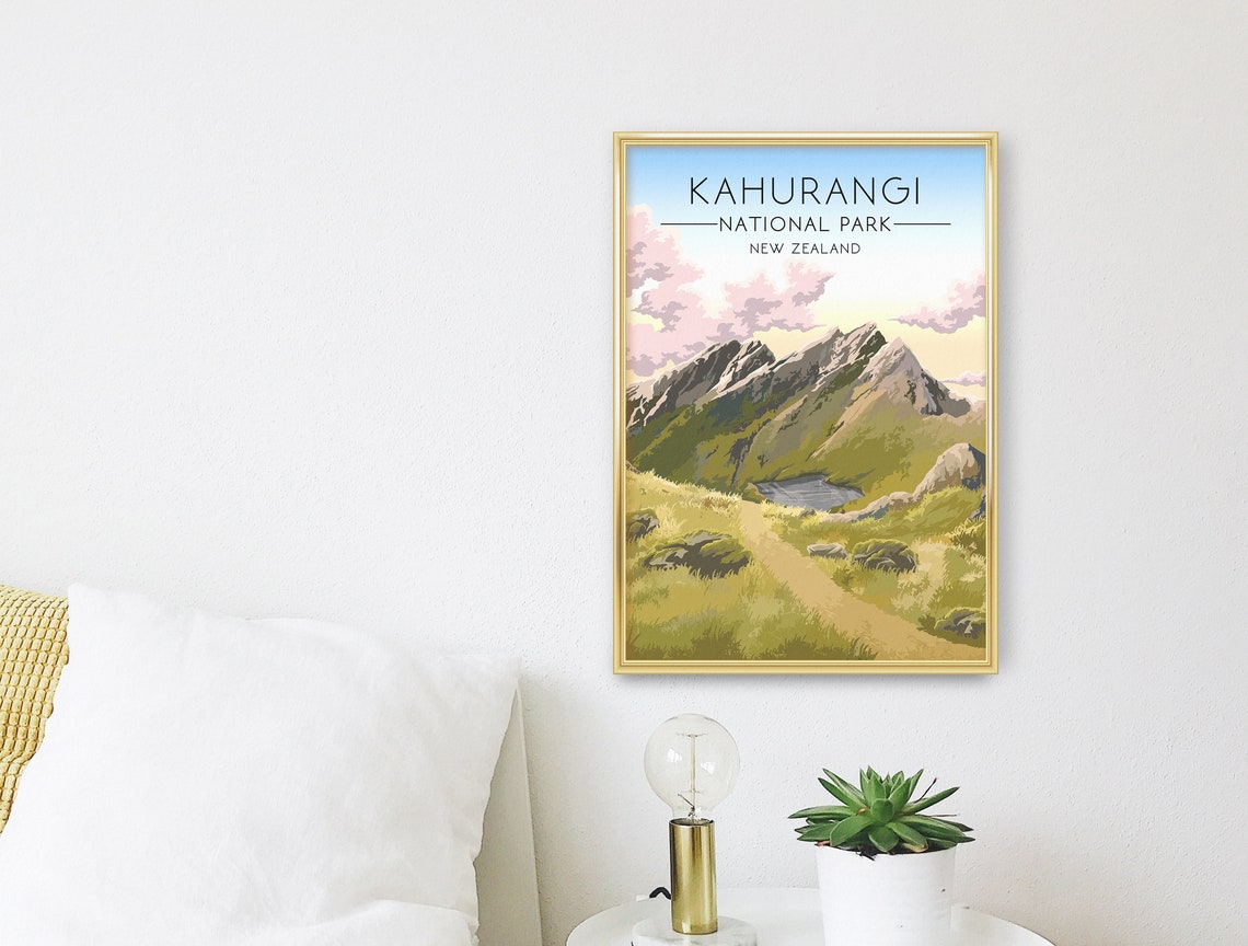 Kahurangi National Park Poster New Zealand Travel Poster Heaphy Track Vintage Travel Poster Abel Tasman Nz Wall Decor Framed Art Print - Image 3