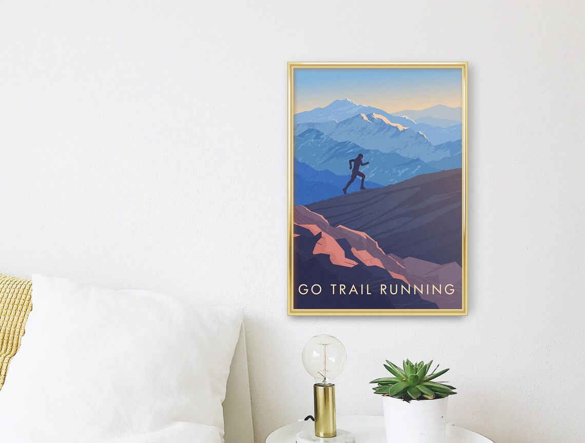 Go Trail Running Travel Poster, Outdoor Adventure - Image 3