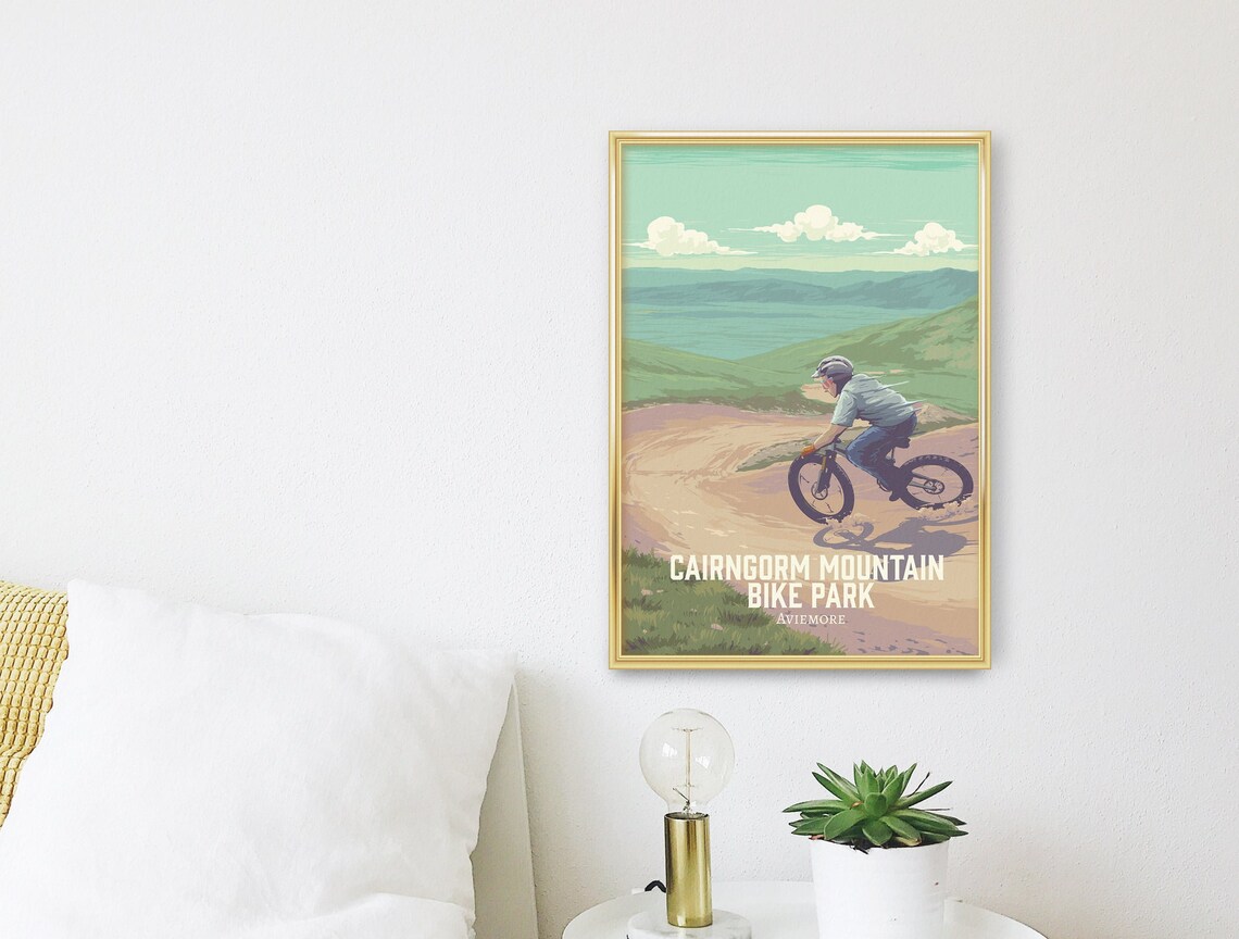 Cairngorm Mountain Bike Park Aviemore Scottish Highlands Poster - Image 3