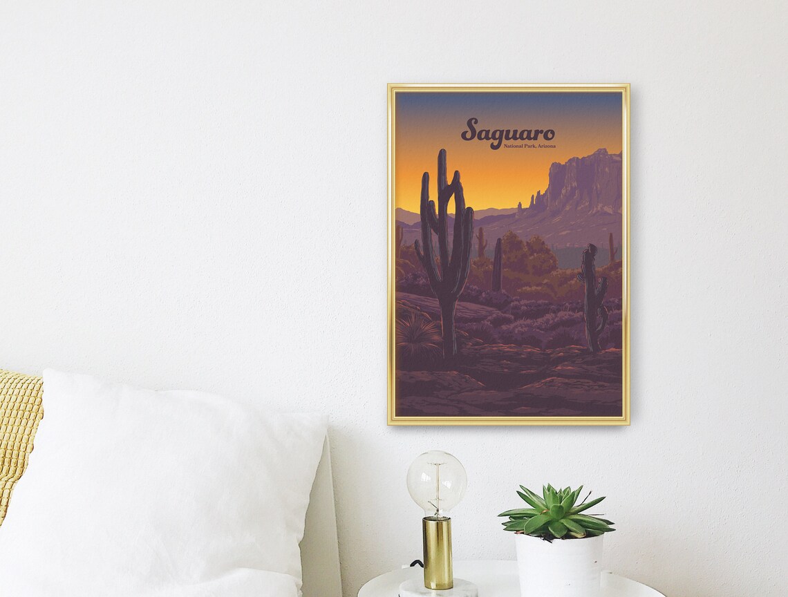 Saguaro National Park Vintage Travel Poster - Image 3
