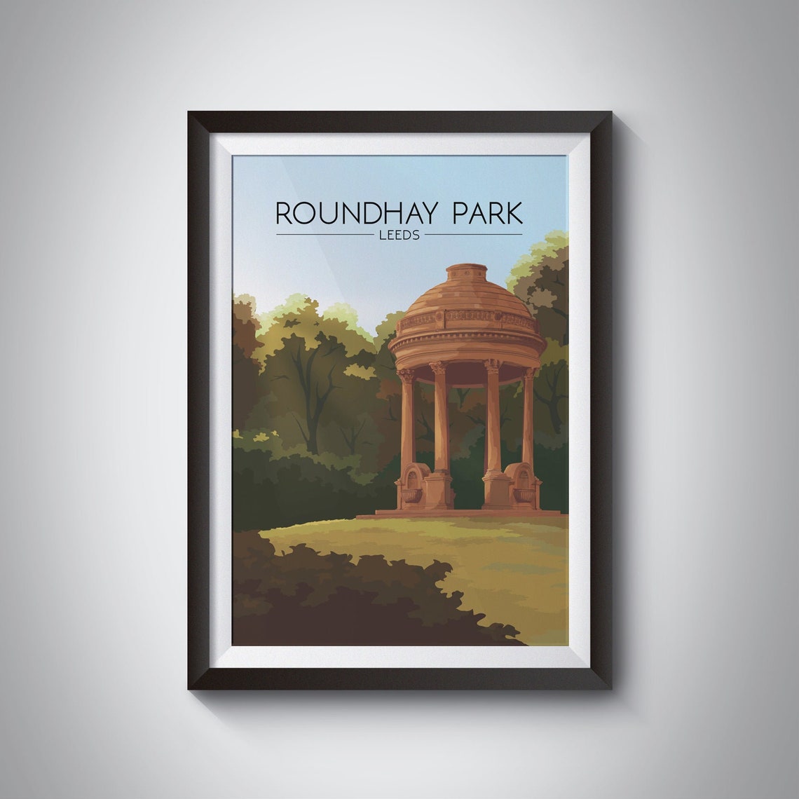 Roundhay Park Leeds Stone Rotunda Temple Gardens Woodland Poster