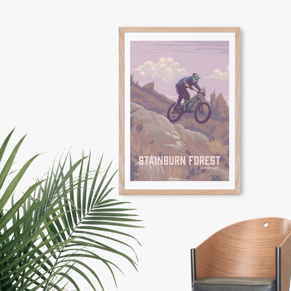 Stainburn Forest Ridge Jump Vintage Yorkshire MTB Trail Poster - Image 3