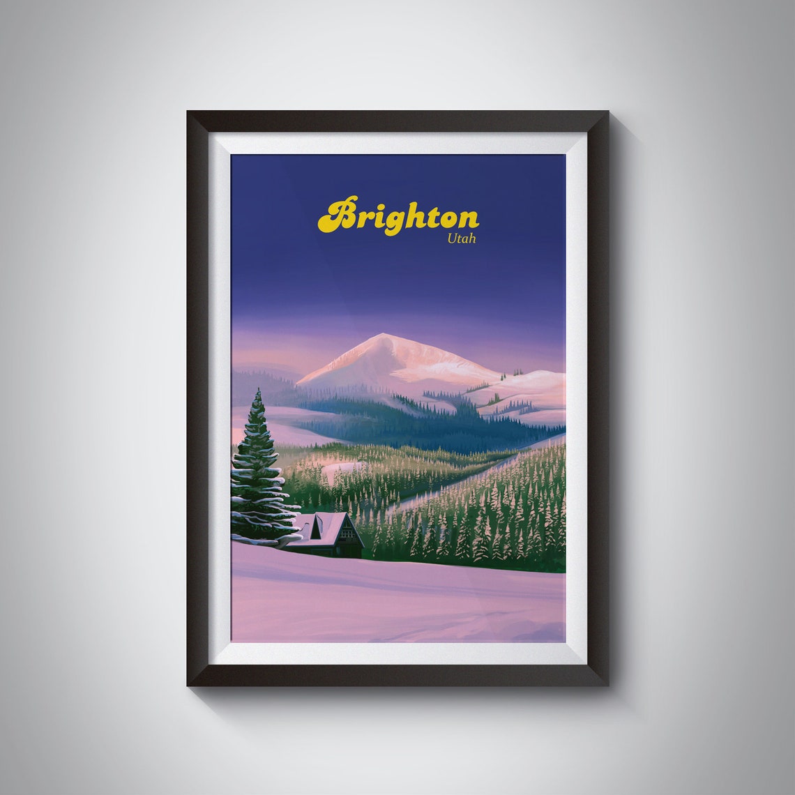 Brighton Ski Resort Poster Utah Usa Travel Poster Big Cottonwood Canyon Salt Lake City Art Gift Vintage Travel Print Brighton Ski Area