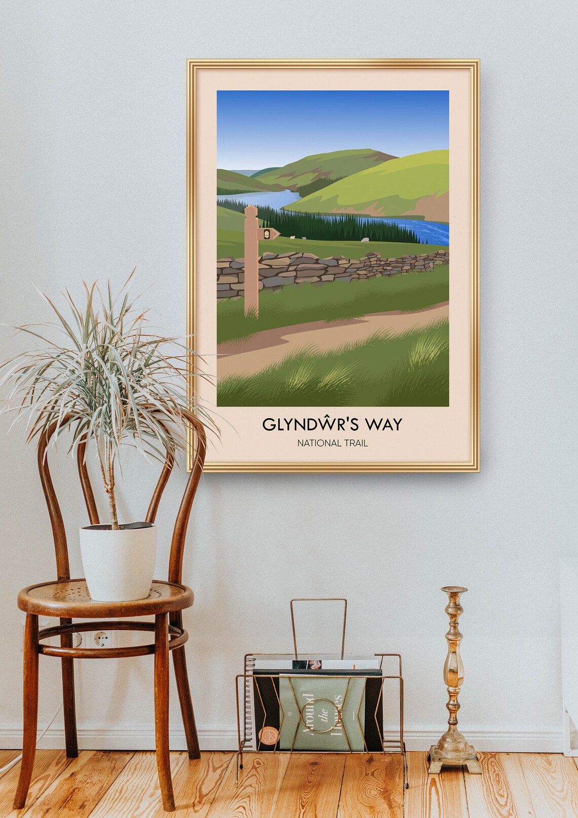 Glyndwrs Way National Trail Wales Hiking Countryside Vintage Poster - Image 2