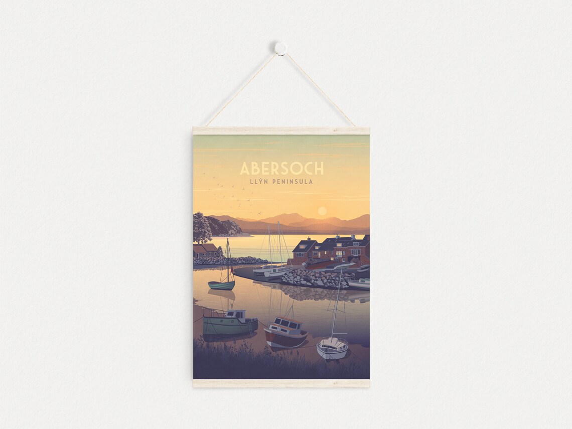 Abersoch Vintage Travel Poster, Wales Landscape - Image 4