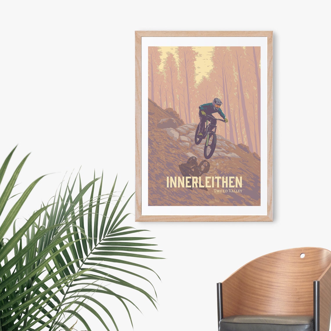Innerleithen Downhill Jump Vintage Tweed Valley MTB Trail Poster - Image 3