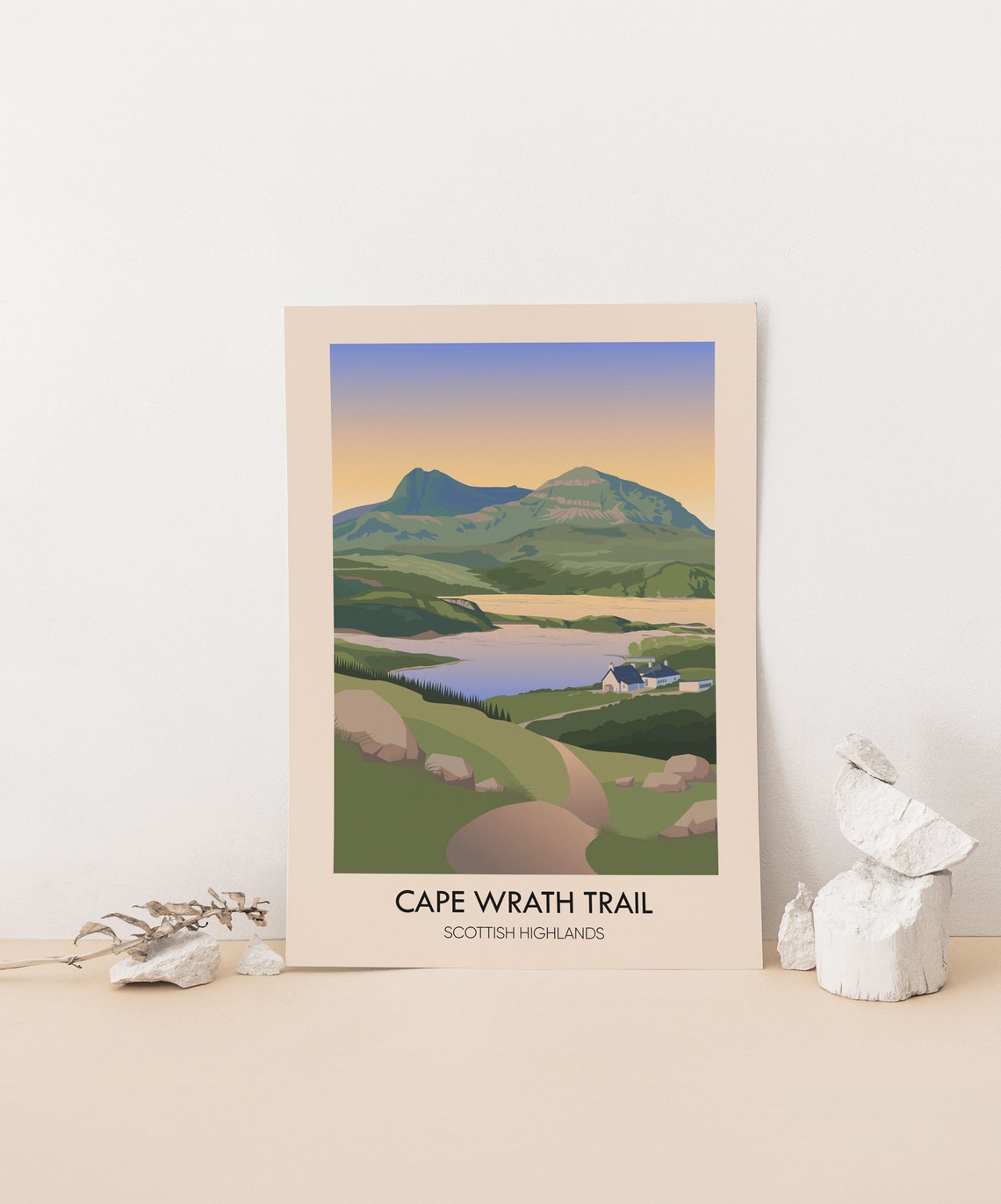 Cape Wrath Trail Vintage Scottish Highlands Hiking Trail Poster - Image 3
