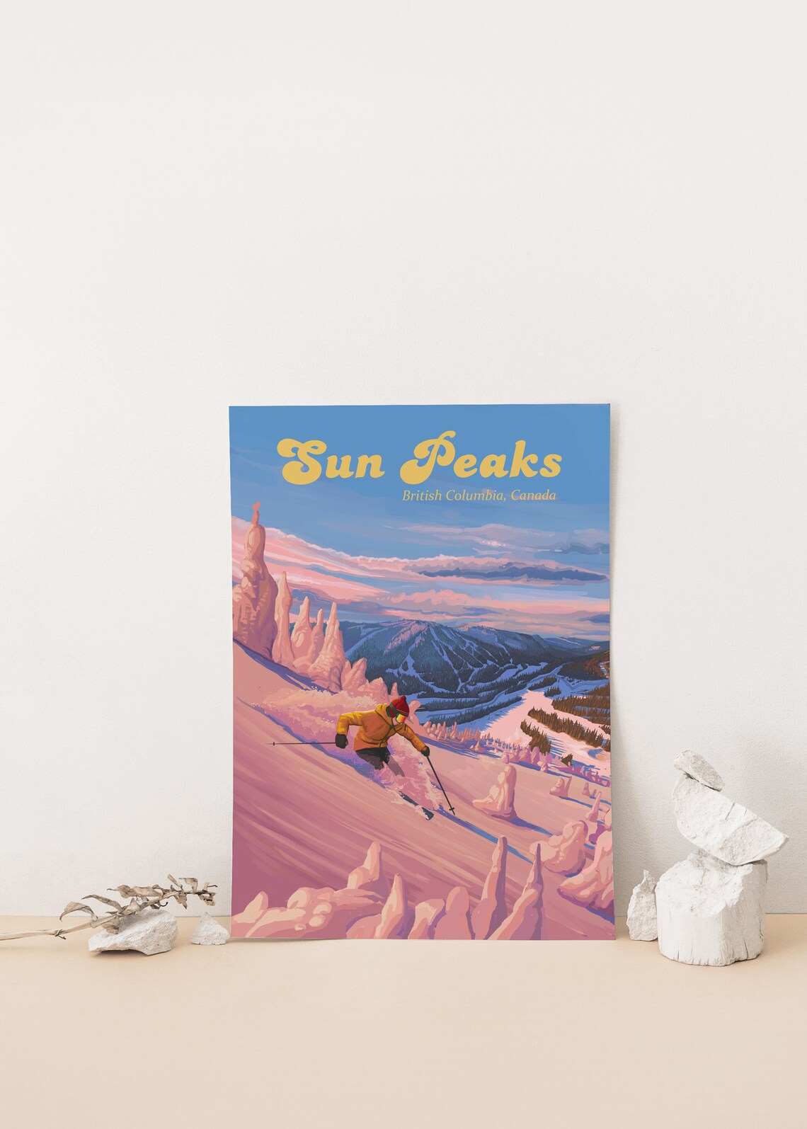 Sun Peaks Ski Resort Vintage Travel Poster - Image 4