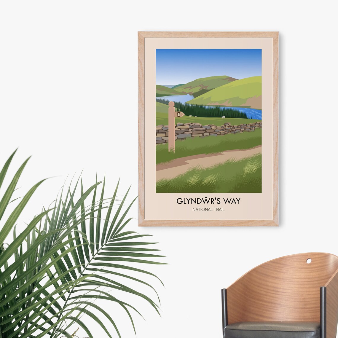 Glyndwrs Way National Trail Wales Hiking Countryside Vintage Poster - Image 3